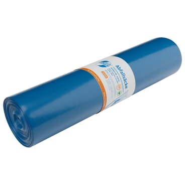 DEISS PREMIUM PLUS ® - 700x1100 mm blau Der Superstarke!, Recycling-LDPE 120 l – 25 Stück/Rolle, "Made in Germany"