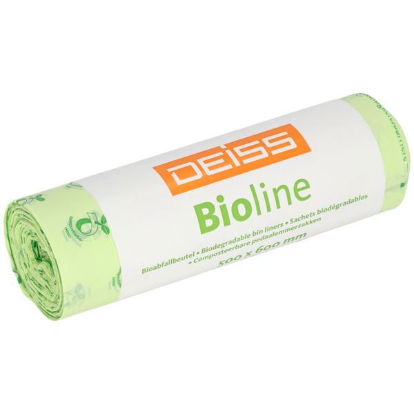 DEISS Bioline - Bioabfallbeutel 30 l, 20 Stück/Rolle, 500x600x0,018 mm natur