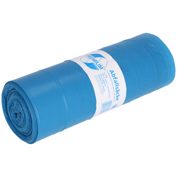 DEISS PREMIUM ® - Zugbandsäcke aus Recycling-LDPE , 700x1000+50mm Typ 60 – 25 Stück/Rolle