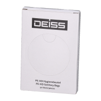 DEISS Hygienebeutel 80+70x230x0,011 mm weiss aus HDPE,...