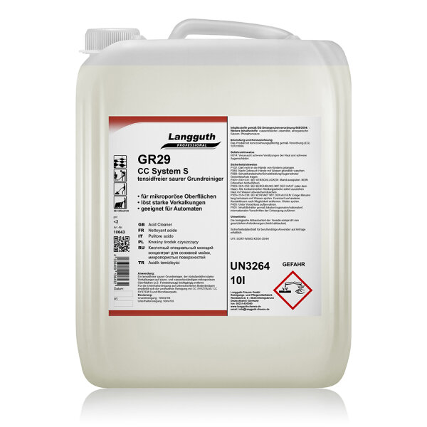 Langguth Chemie GR29 CC System S 10 l sauer