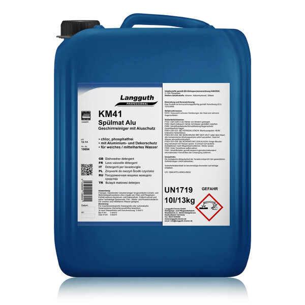 Langguth Chemie KM41 Spülmat Alu 10l/13kg Geschirrreiniger flüssig