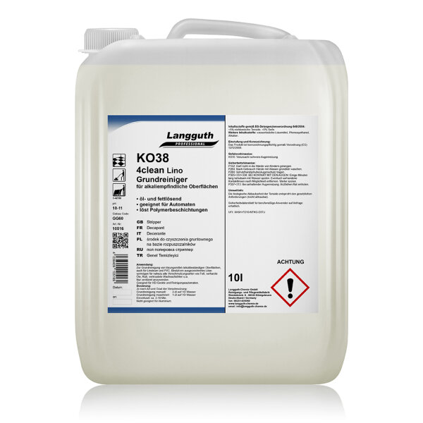 Langguth Chemie KO38 4clean Lino Grundreiniger 10 l