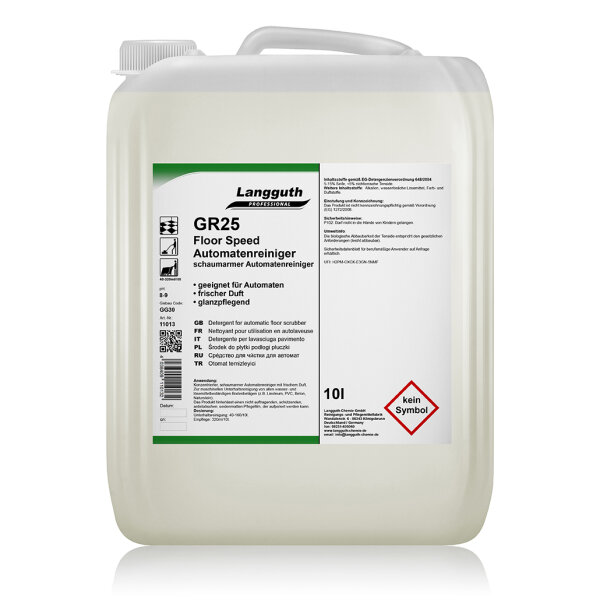 Langguth Chemie GR25 Floor Speed Automatenreiniger 10 l