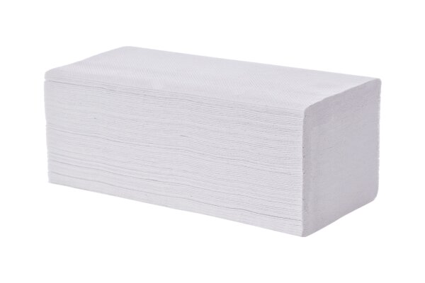 Falthandtücher, V-Falz, 2-lagig, 25,0 x 23,0 cm, 3200 Blatt, hochweiß, Recycling