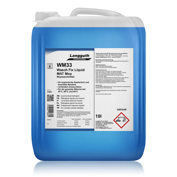 Langguth Chemie WM33 Wasch Fix Liquid MAT Mop 10 l