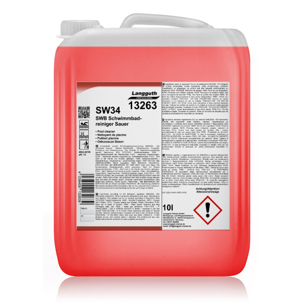 Langguth Chemie SW34 SWB Schwimmbadreiniger sauer 10l