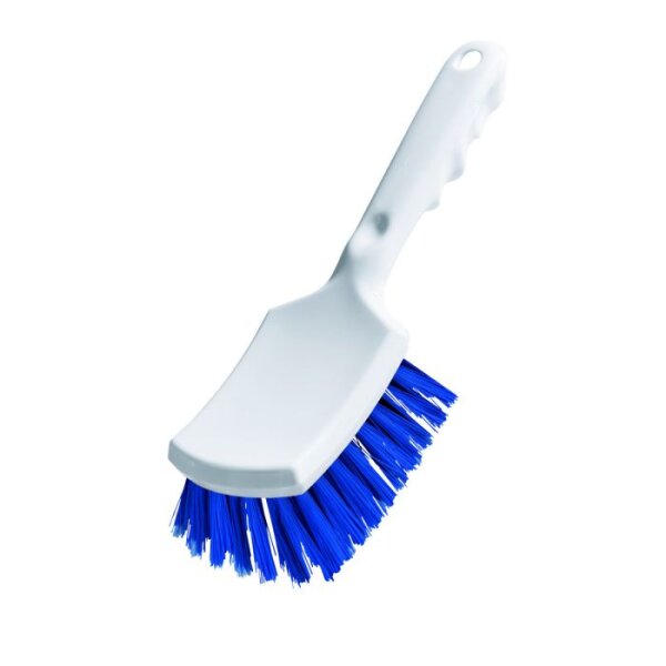 Autowaschbürste mit kurzem Griff, 26cm weiß/blau