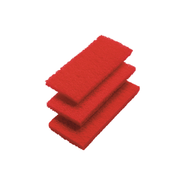 Scheuervlies-Pads, 3er Set, rot